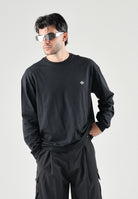 ADIDAS ORIGINALS T-shirt manica lunga TREFOIL ESSENTIALS LONGSLEEVE nera  da uomo KQ6517 . ADIDAS ORIGINALS 