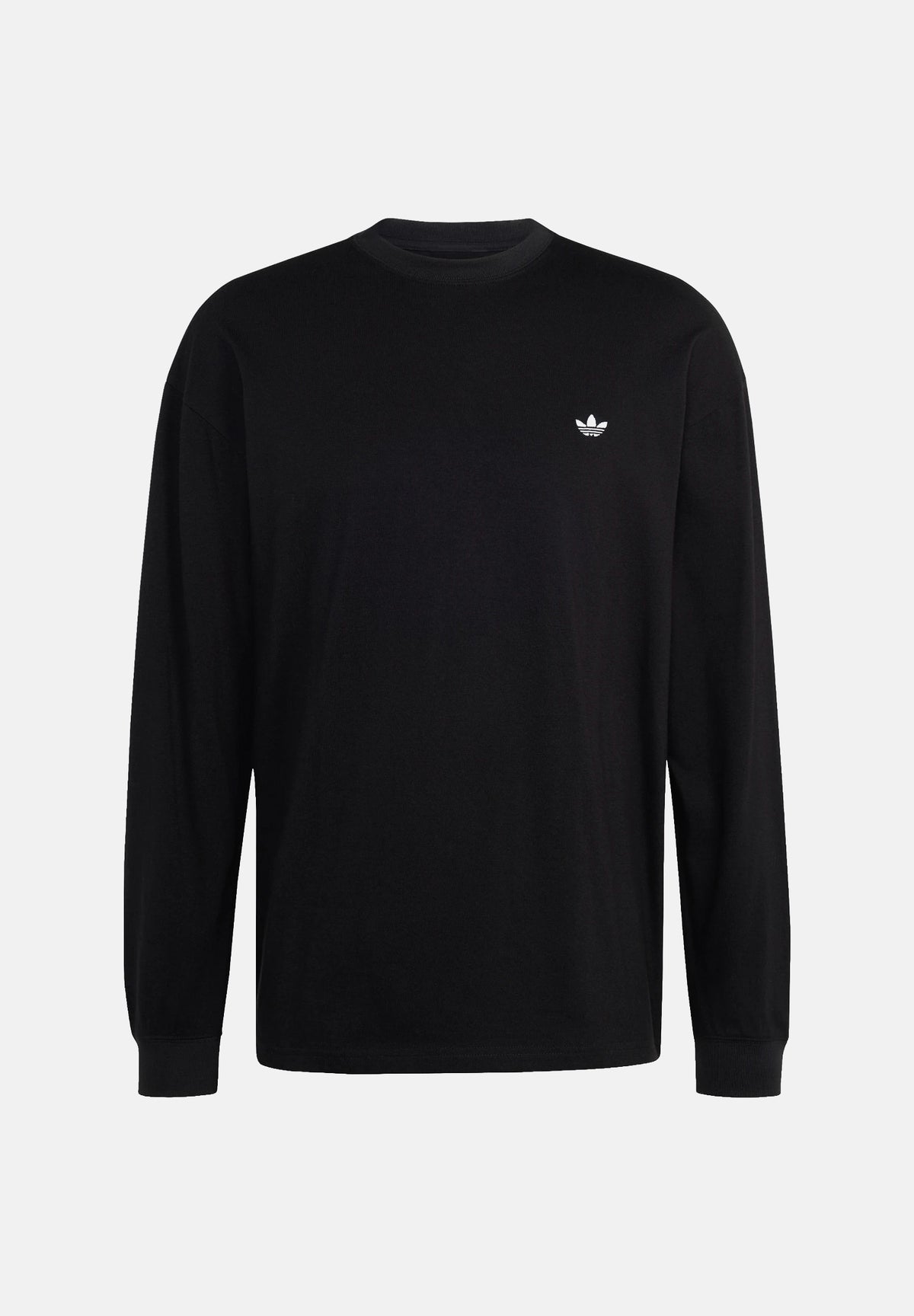 ADIDAS ORIGINALS T-shirt manica lunga TREFOIL ESSENTIALS LONGSLEEVE nera  da uomo KQ6517 . ADIDAS ORIGINALS 