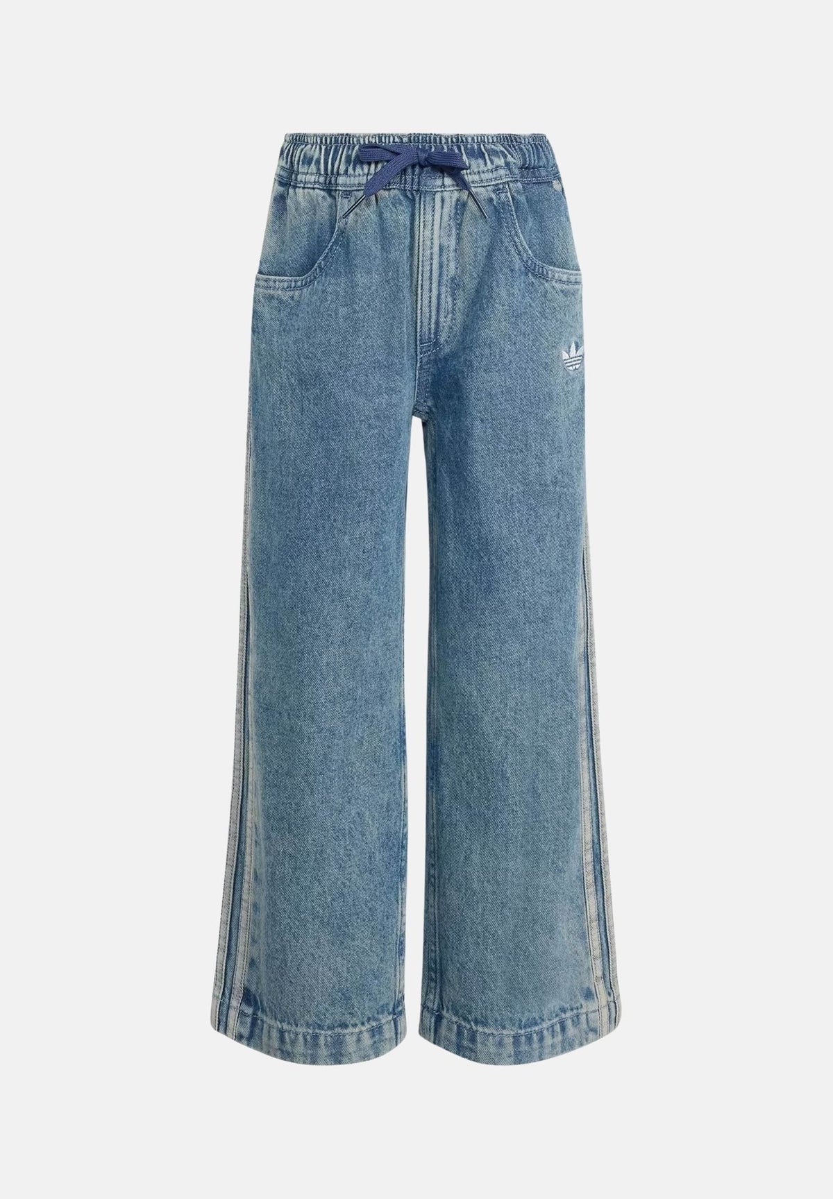 ADIDAS ORIGINALS Jeans FIREBIRD LOOSE  denim azzurro per bambina e bambino con iconiche tre strisce a contrasto. KQ8875 . ADIDAS ORIGINALS 