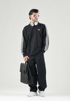 ADIDAS ORIGINALS Felpa ADICOLOR 3-STRIPES nera da uomo KQ8915 . ADIDAS ORIGINALS 