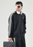 ADIDAS ORIGINALS Felpa ADICOLOR 3-STRIPES nera da uomo KQ8915 . ADIDAS ORIGINALS 