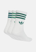 ADIDAS ORIGINALS  calze 3-Stripes Crew 3 paia White/Rich Green/Collegiate Green bianche e verdi per uomo e donna. KQ9035 . ADIDAS ORIGINALS 