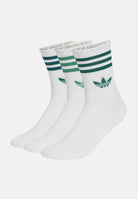 ADIDAS ORIGINALS  calze 3-Stripes Crew 3 paia White/Rich Green/Collegiate Green bianche e verdi per uomo e donna. KQ9035 . ADIDAS ORIGINALS 