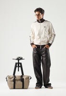 ADIDAS ORIGINALS Felpa con zip BECKENBAUER panna e marrone da uomo KQ9491 . ADIDAS ORIGINALS 