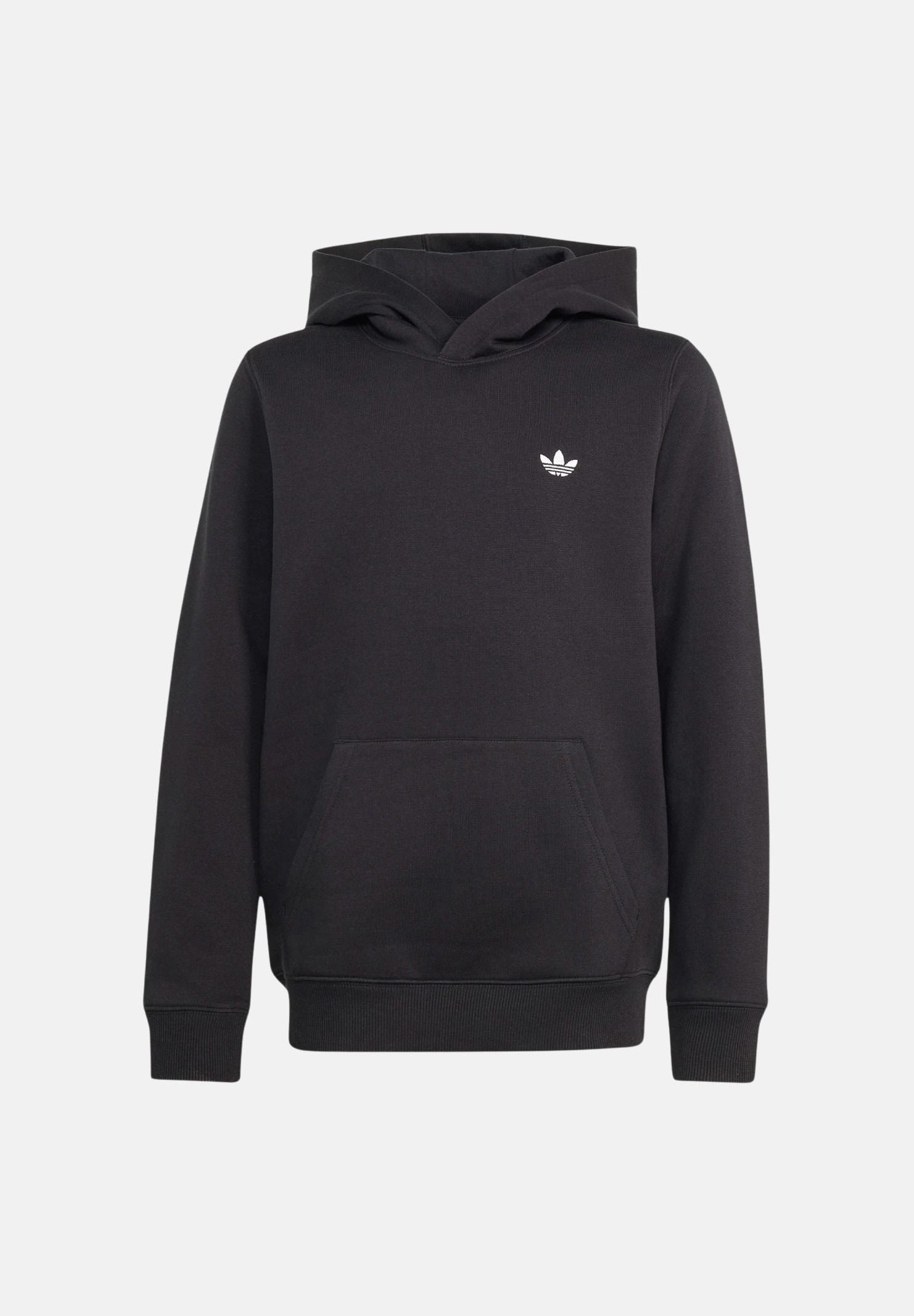 ADIDAS ORIGINALS Felpa REGULAR HOODIE nero per bambino e bambina con lgo Trefoil KR0879 . ADIDAS ORIGINALS 