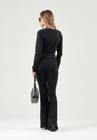 ADIDAS ORIGINALS Maglia girocollo LONG SLEEVE  nero da donna a maniche lunghe con taglio cropped KR1098 . ADIDAS ORIGINALS 