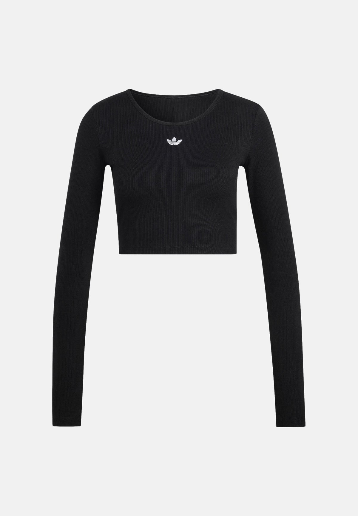 ADIDAS ORIGINALS Maglia girocollo LONG SLEEVE  nero da donna a maniche lunghe con taglio cropped KR1098 . ADIDAS ORIGINALS 