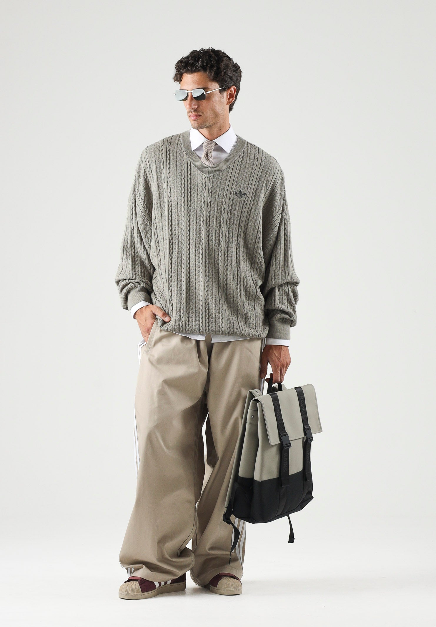 ADIDAS ORIGINALS Pantaloni ADICOLOR SST COTTON TWILL PANTS Khaki Three, beige,da uomo KR1385 . ADIDAS ORIGINALS 