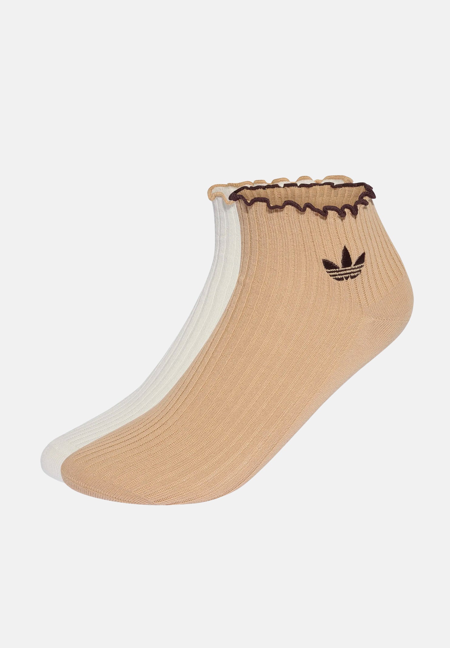 ADIDAS ORIGINALS Calzini (2 paia)  Ruffle Quarter Socks off white magic beige beige, colore basico beige, per donna. KR1552 . ADIDAS ORIGINALS 