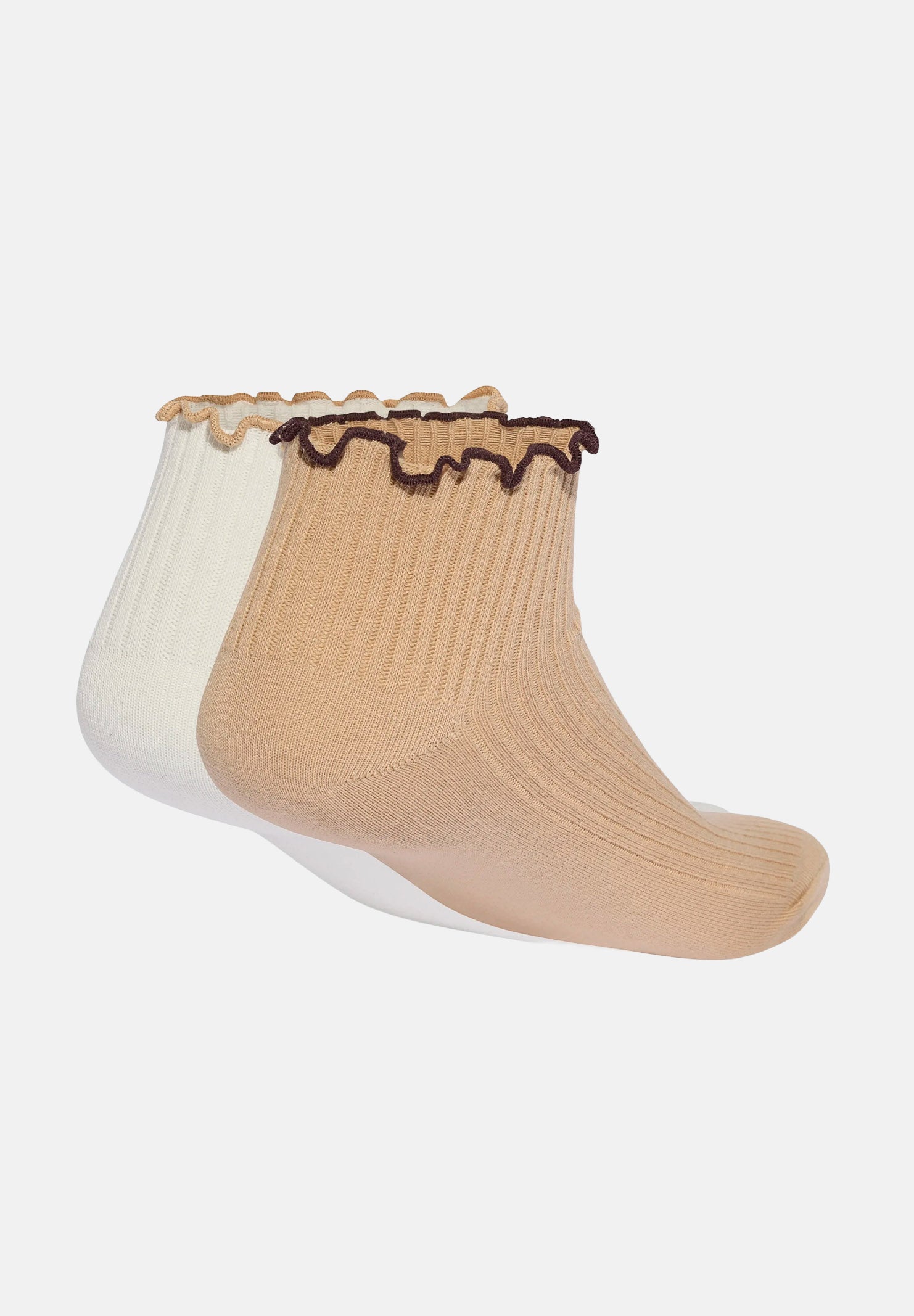 ADIDAS ORIGINALS Calzini (2 paia)  Ruffle Quarter Socks off white magic beige beige, colore basico beige, per donna. KR1552 . ADIDAS ORIGINALS 