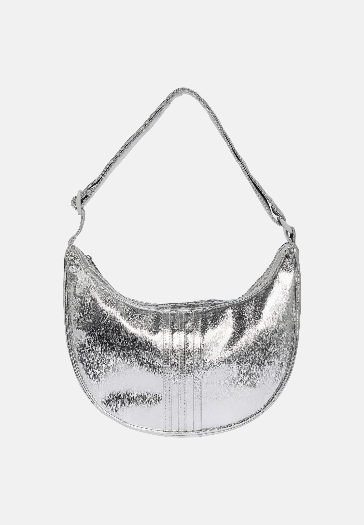 ADIDAS ORIGINALS borsa a spalla Adicolor Half Crescent Bag Metallic PU silver metallic argento da donna. KR1562 . ADIDAS ORIGINALS 