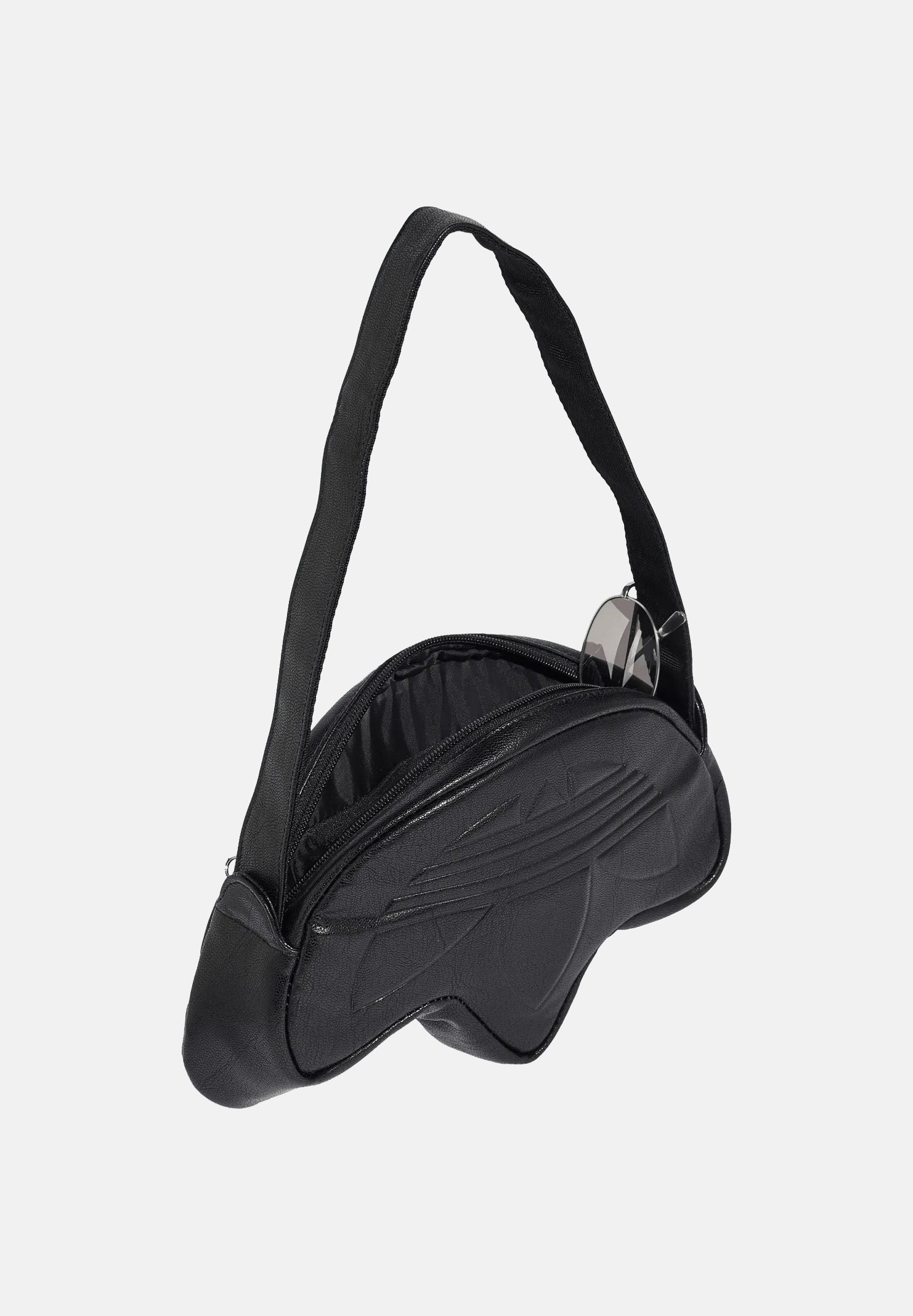 ADIDAS ORIGINALS Borsa TREFOIL Bag Metallic PU Black, nero, da donna. KR1602 . ADIDAS ORIGINALS 