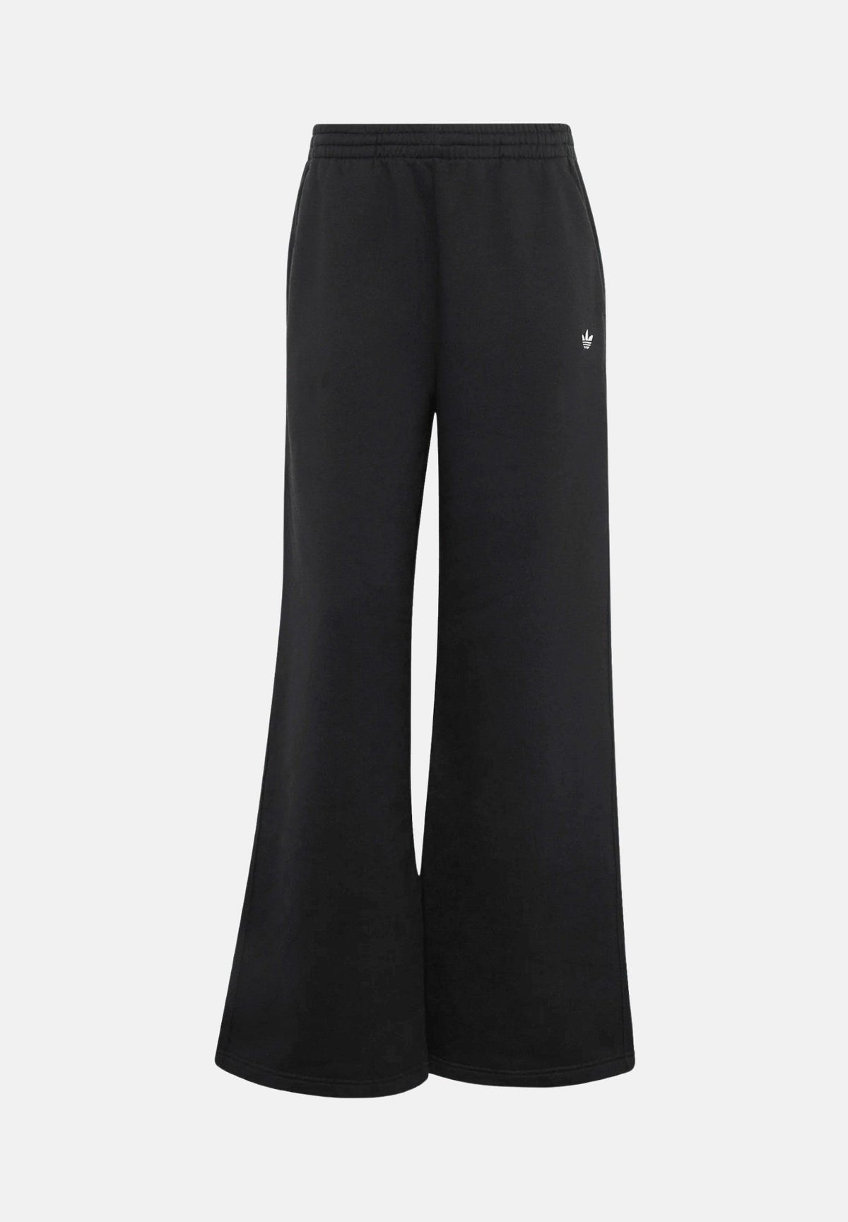 ADIDAS ORIGINALS Pantaloni neri da donna con gamba ampia e mini logo iconico laterale KR3606 . ADIDAS ORIGINALS 