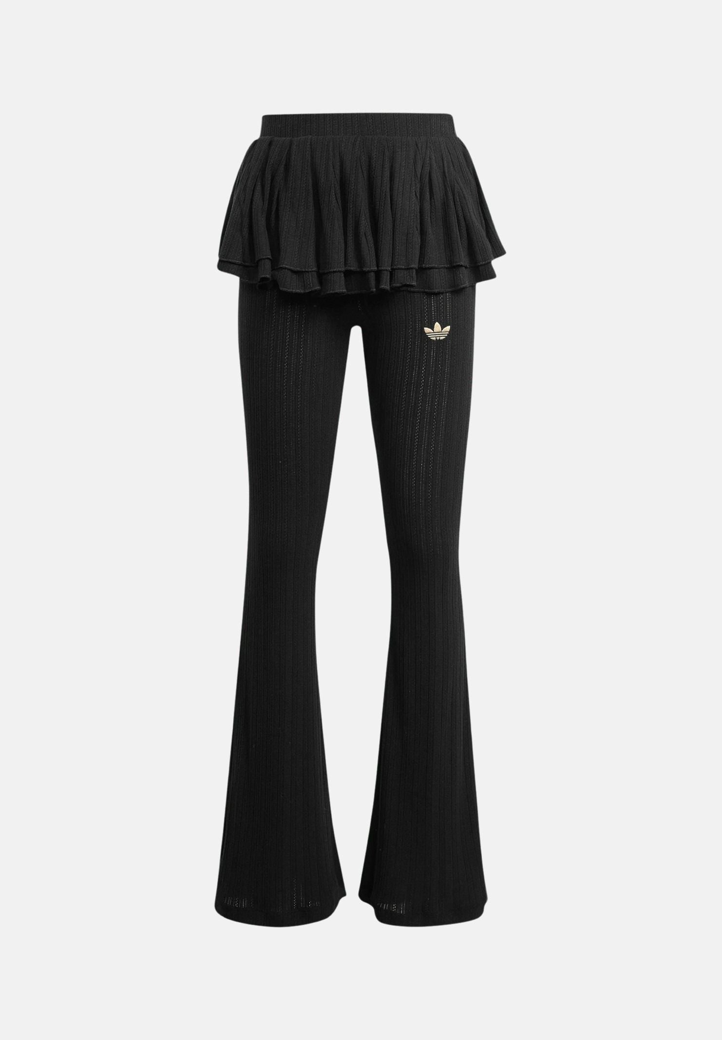 ADIDAS ORIGINALS Leggings SLIM IN MAGLIA nero da bambina con logo iconico KR3921 . ADIDAS ORIGINALS 