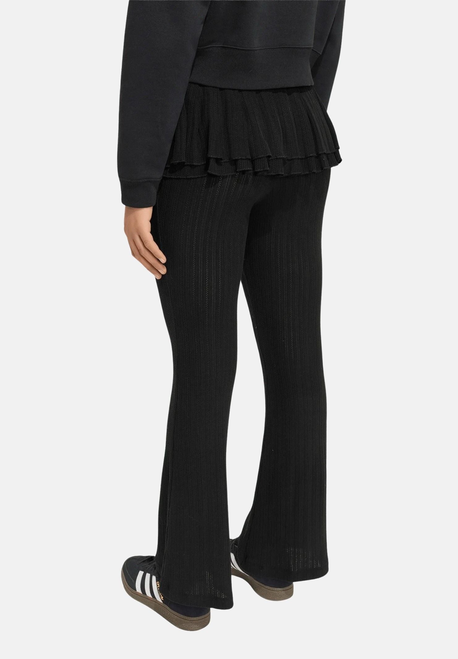 ADIDAS ORIGINALS Leggings SLIM IN MAGLIA nero da bambina con logo iconico KR3921 . ADIDAS ORIGINALS 
