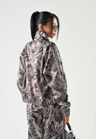 ADIDAS ORIGINALS Felpa con zip LIBERTY LONDON  multicolore per donna con fantasia grafica all-over in tessuto tecnico acetato KR6678 . ADIDAS ORIGINALS 
