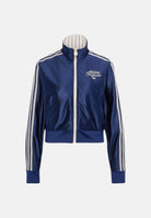 ADIDAS ORIGINALS Felpa FIREBIRD con zip vaniglia-blu da donna con fantasia a righe verticali KR7031 . ADIDAS ORIGINALS 