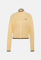ADIDAS ORIGINALS Felpa KNIT FIREBIRD in maglia, warm vanilla, giallo-crema, da donna con lavorazione traforata<BR/> KR7047 . ADIDAS ORIGINALS 