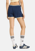 ADIDAS ORIGINALS Shorts CABLE KNIT NIGHT indigo blu notte da donna con lavorazione a trecce<BR/> KR7050 . ADIDAS ORIGINALS 