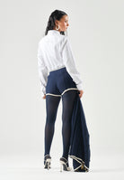 ADIDAS ORIGINALS Shorts CABLE KNIT NIGHT indigo blu notte da donna con lavorazione a trecce<BR/> KR7050 . ADIDAS ORIGINALS 