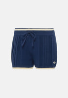 ADIDAS ORIGINALS Shorts CABLE KNIT NIGHT indigo blu notte da donna con lavorazione a trecce<BR/> KR7050 . ADIDAS ORIGINALS 