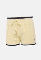 ADIDAS ORIGINALS Shorts CABBLE KNIT warm vanilla, giallo-chiaro da donna con lavorazione a trecce <BR/> KR7052 . ADIDAS ORIGINALS 