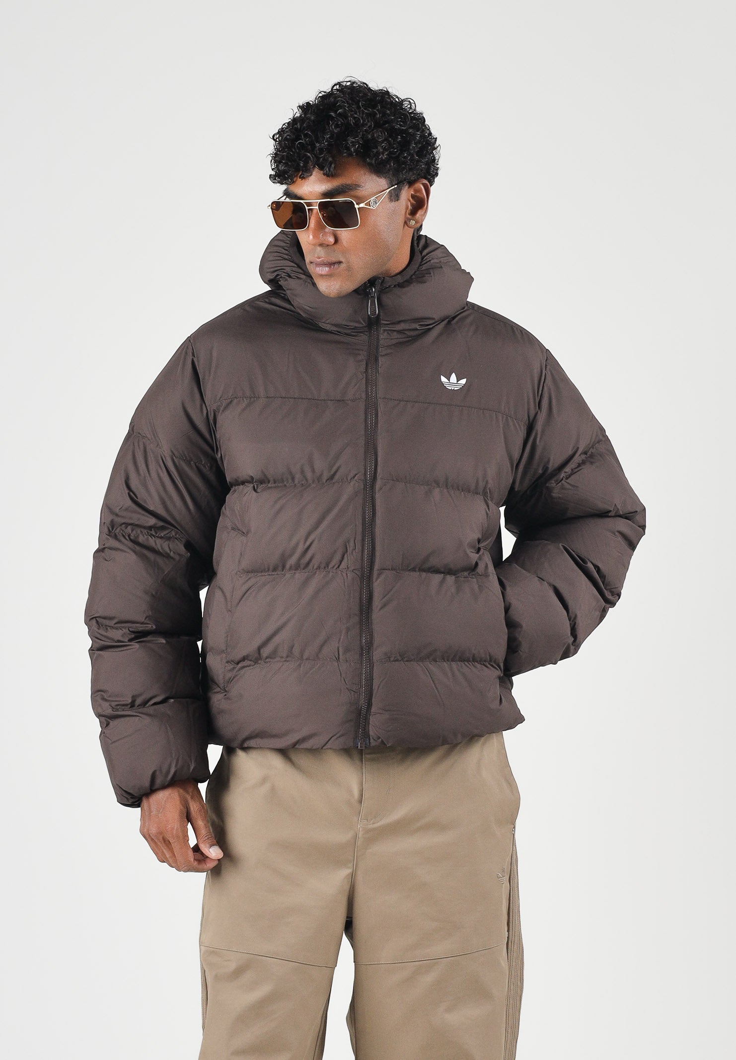 ADIDAS ORIGINALS Piumino PUFFER Aucu marrone da uomo KR7197 . ADIDAS ORIGINALS 