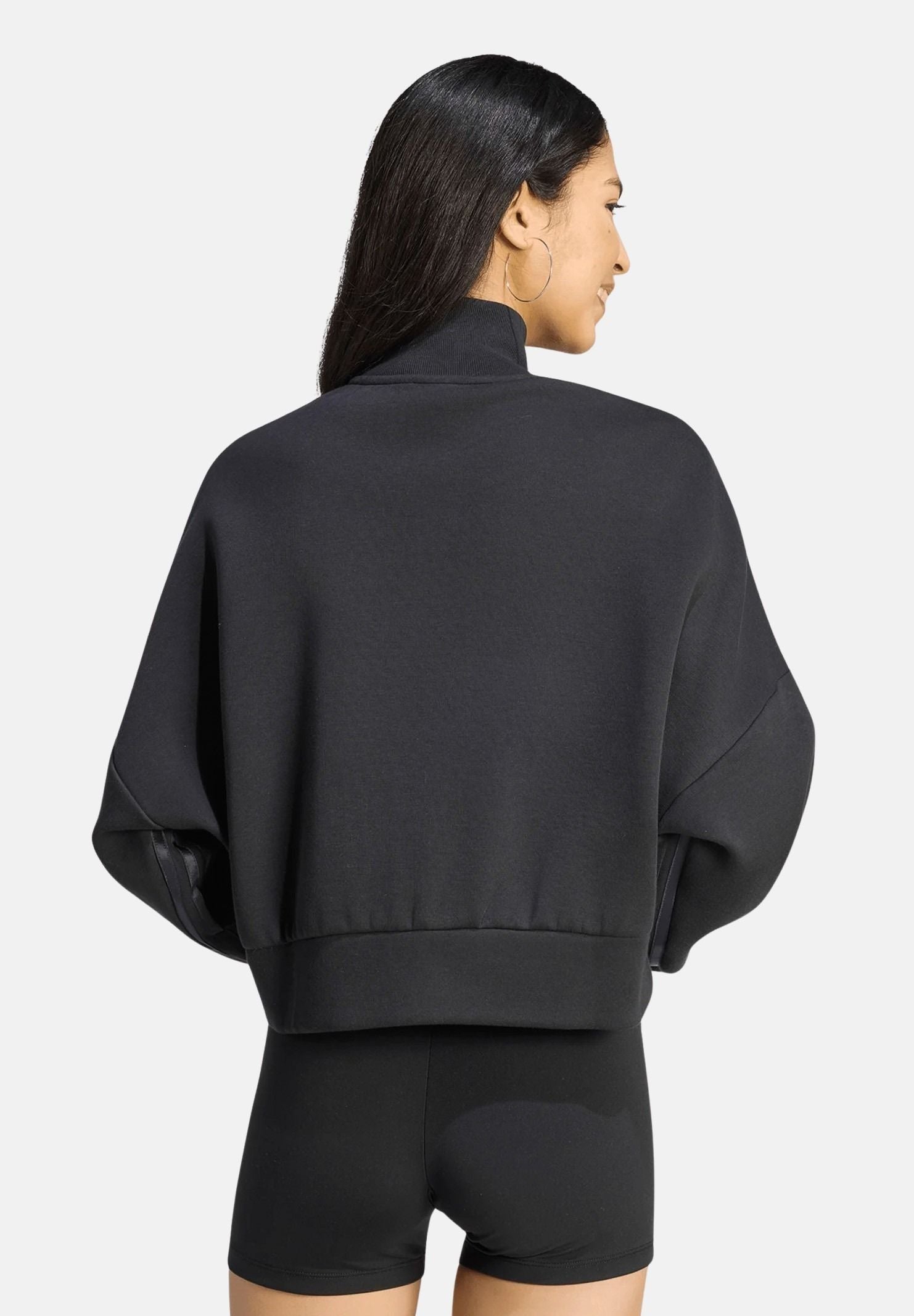 ADIDAS ORIGINALS Felpa SPACER TRACKTOP Black grigio notte da donna con dettagli riflettenti. KR9149 . ADIDAS ORIGINALS 