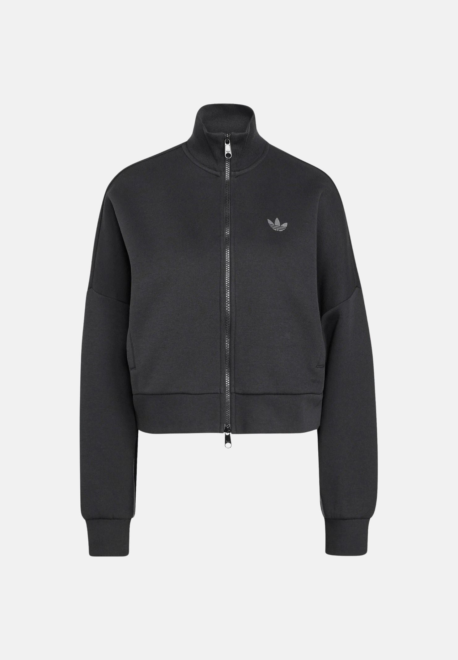 ADIDAS ORIGINALS Felpa SPACER TRACKTOP Black grigio notte da donna con dettagli riflettenti. KR9149 . ADIDAS ORIGINALS 