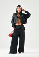 ADIDAS ORIGINALS Felpa SPACER TRACKTOP Black grigio notte da donna con dettagli riflettenti. KR9149 . ADIDAS ORIGINALS 