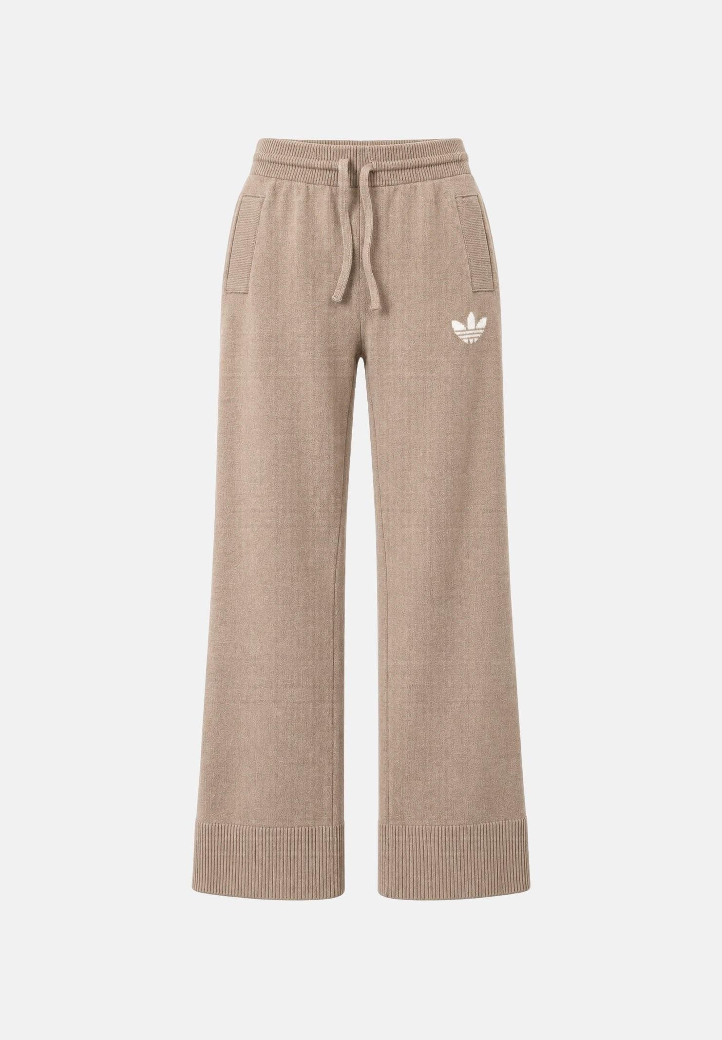 ADIDAS ORIGINALS Pantaloni WIDE LEG beige per donna con morbido tessuto e coulisse regolabile in vita. KR9180 . ADIDAS ORIGINALS 