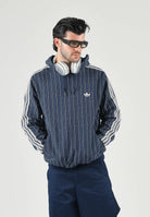ADIDAS ORIGINALS Felpa con cappuccio PINSTRIPES Night Indigo-blu da uomo con fantasia gessata KR9704 . ADIDAS ORIGINALS 