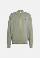 ADIDAS ORIGINALS Cardigan FIREBIRD CABLE KNIT Silver Pebble beige da uomo con lavorazione a trecce KR9761 . ADIDAS ORIGINALS 