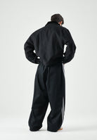 ADIDAS ORIGINALS Giubbotto PREMIUM ESSENTIALS bomber nero da uomo con logo trefoi ricamato KS1615 . ADIDAS ORIGINALS 