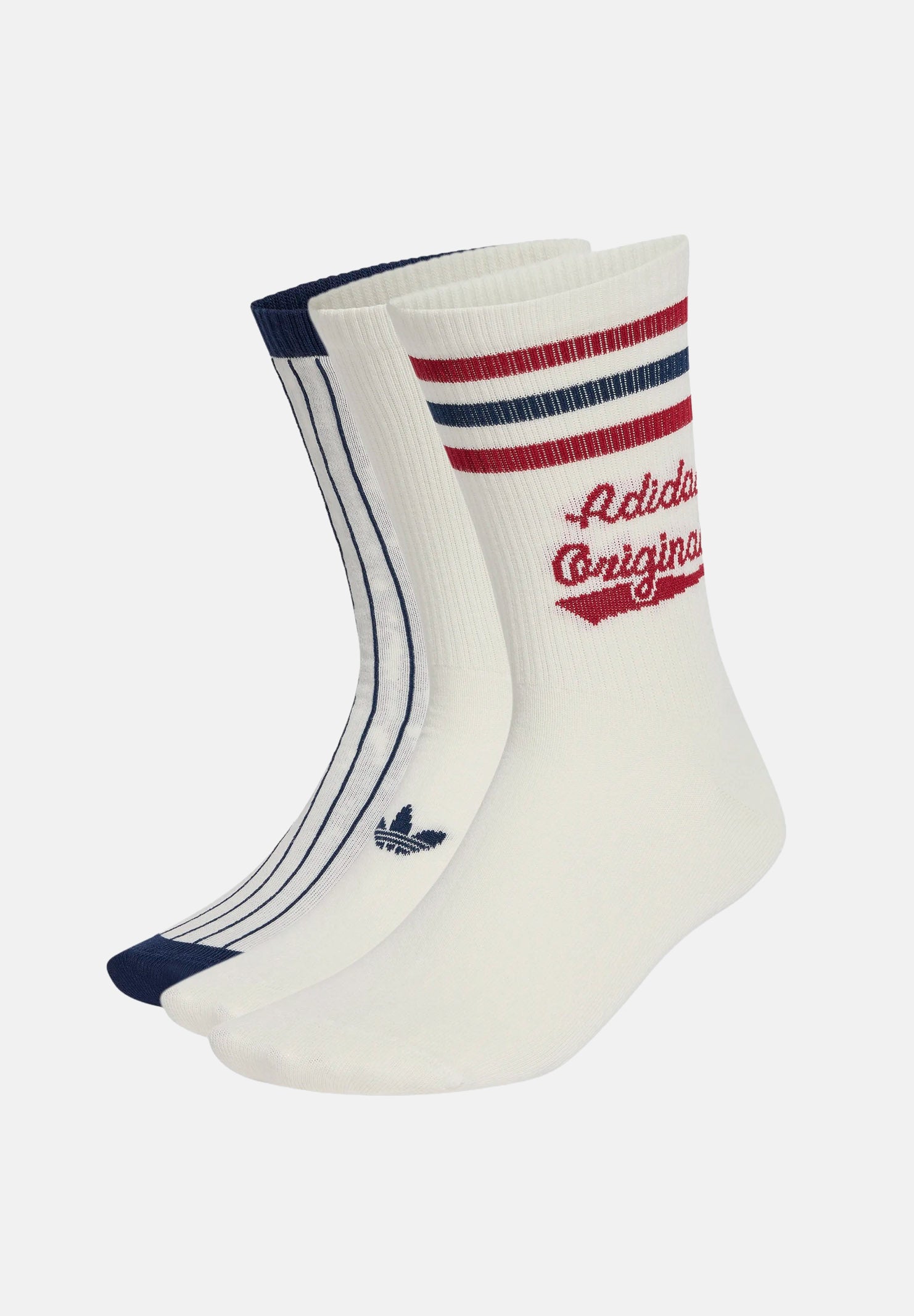 ADIDAS ORIGINALS  calzini Retro Sport Crew Socks 2 Pairs Cloud White/Night Indigo/Team Victory Red bianchi, blu navy e rossi unisex KS2247 . ADIDAS ORIGINALS 