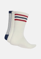 ADIDAS ORIGINALS  calzini Retro Sport Crew Socks 2 Pairs Cloud White/Night Indigo/Team Victory Red bianchi, blu navy e rossi unisex KS2247 . ADIDAS ORIGINALS 