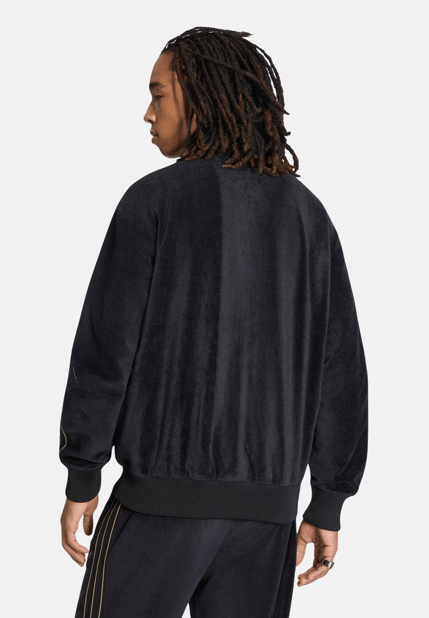 ADIDAS ORIGINALS Felpa FIREBIRD VELOUR nero da uomo con zip KS4094 . ADIDAS ORIGINALS 