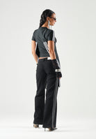 ADIDAS ORIGINALS T-shirt ADIDAS X MIA MARQUEZ nera da donna con design effetto corsetto KS4162 . ADIDAS ORIGINALS 