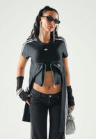 ADIDAS ORIGINALS T-shirt ADIDAS X MIA MARQUEZ nera da donna con design effetto corsetto KS4162 . ADIDAS ORIGINALS 