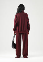 ADIDAS ORIGINALS Felpa con zip FIREBIRD maroon-bordeaux per donna con iconiche bande a contrasto. KS4678 . ADIDAS ORIGINALS 