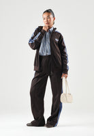 ADIDAS ORIGINALS Felpa con zip FIREBIRD LOOSE Aurora Coffee-marrone da donna con 3-stripes KS4680 . ADIDAS ORIGINALS 
