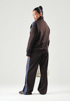 ADIDAS ORIGINALS Felpa con zip FIREBIRD LOOSE Aurora Coffee-marrone da donna con 3-stripes KS4680 . ADIDAS ORIGINALS 
