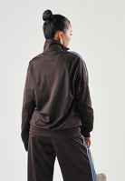 ADIDAS ORIGINALS Felpa con zip FIREBIRD LOOSE Aurora Coffee-marrone da donna con 3-stripes KS4680 . ADIDAS ORIGINALS 