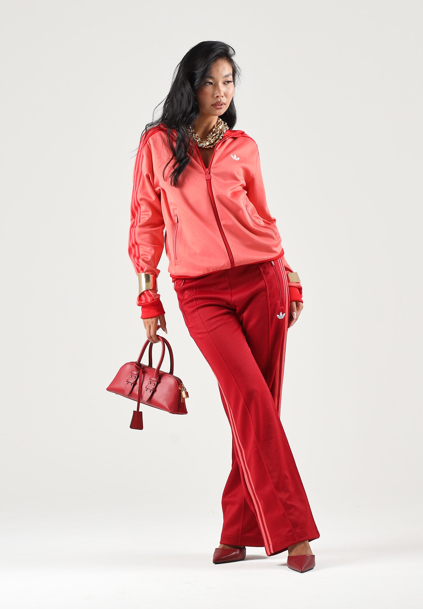 ADIDAS ORIGINALS Pantaloni BECKENBAUER Team Victory Red-rosso da donna con logo Trefoil. KS4738 . ADIDAS ORIGINALS 