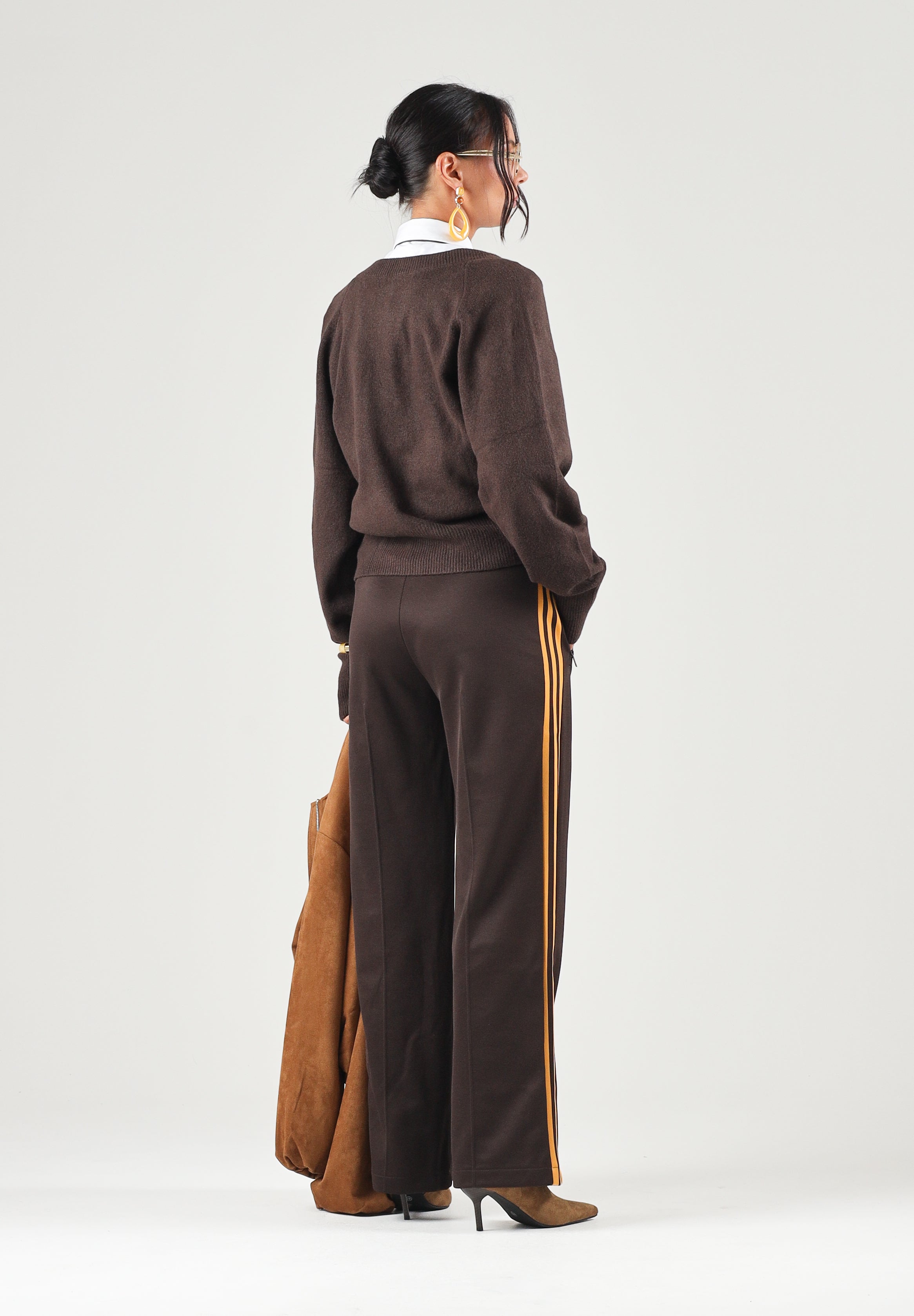 ADIDAS ORIGINALS Pantaloni FIREBIRD Auburn-marrone per uomo e donna con logo iconico laterale KS4741 . ADIDAS ORIGINALS 