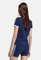 ADIDAS ORIGINALS T-shirt manica corta 3 STRISCE SLIM indigo blu da donna KS4777 . ADIDAS ORIGINALS 