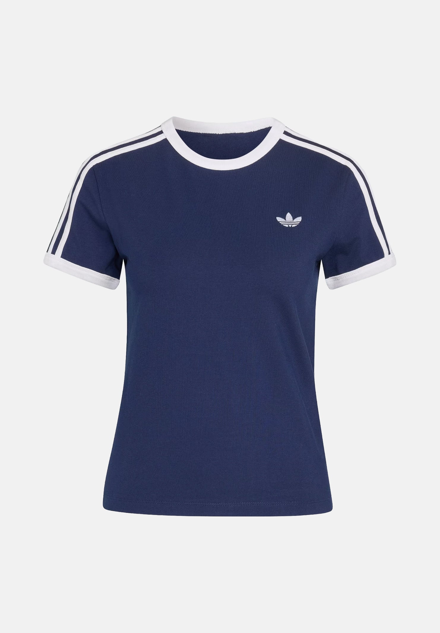 ADIDAS ORIGINALS T-shirt manica corta 3 STRISCE SLIM indigo blu da donna KS4777 . ADIDAS ORIGINALS 