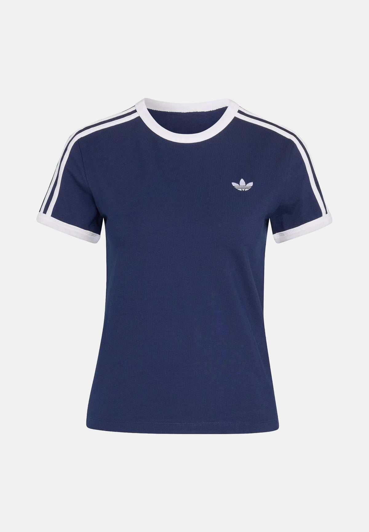 ADIDAS ORIGINALS T-shirt manica corta 3 STRISCE SLIM indigo blu da donna KS4777 . ADIDAS ORIGINALS 