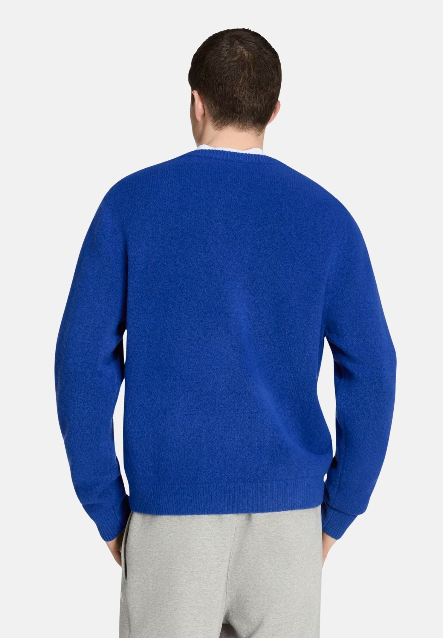 ADIDAS ORIGINALS Maglia TREFOIL ESSENTIALS FULLY blu da uomo con logo iconico KS4890 . ADIDAS ORIGINALS 