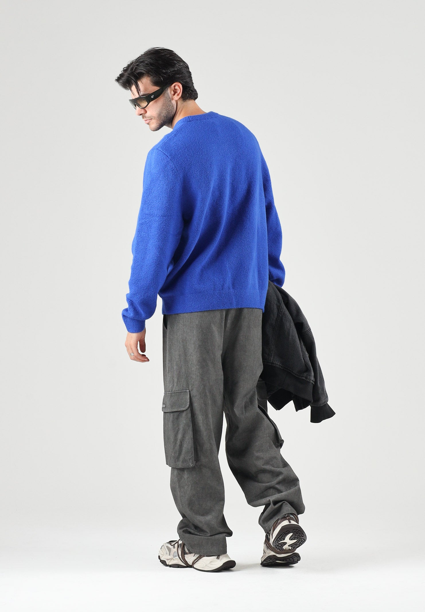 ADIDAS ORIGINALS Maglia girocollo TREFOIL ESSENTIALS FULLY blu per  uomo e donna con logo iconico KS4890 . ADIDAS ORIGINALS 